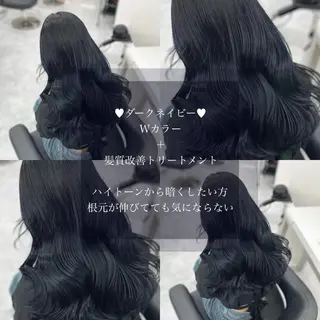 ロング カラー ブリーチなし Ⅰ 髪質改善カラーのヘアスタイル