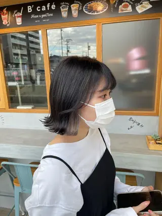 ミディアム カラー 似合わせスタイル 岡田勇哉のヘアスタイル