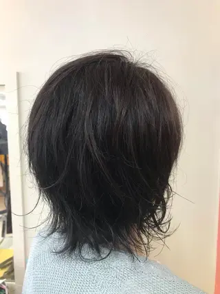 ミディアム カラー パーマ 横田 尚登のヘアスタイル