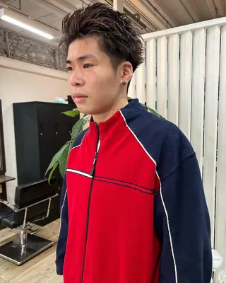 ショート カラー パーマ ヘアアレンジ メンズ アイブロウ 【池袋/スパイキー ショート】ⓝⓘⓜⓤのヘアスタイル