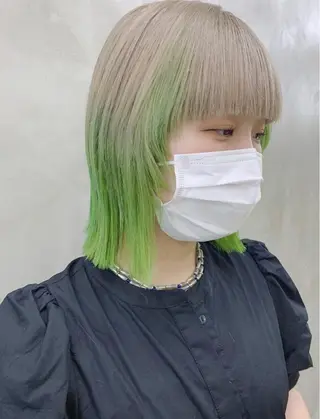 ミディアム カラー スパイラルパーマ 🌐hina⭐️のヘアスタイル