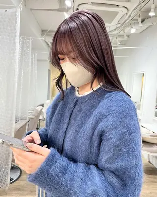 ミディアム カラー マツエク・マツパ 𝗺𝗶𝗸𝘂♡ 似合わせ🎀のヘアスタイル