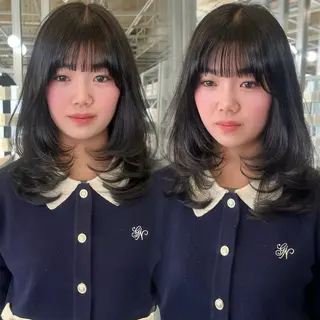 ミディアム ダブルカラー/レイヤ ーカット 🤍ゆきなのヘアスタイル