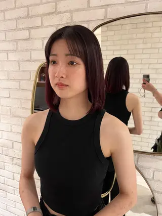 ミディアム カラー Totia 梅田所属・橘 ゆきののヘアスタイル