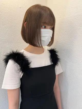 ミディアム ブリーチカラー🎀 韓国風/寺門美優のヘアスタイル