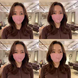 ミディアム カラー 透明感/オリーブ/ グレージュ/YUKAのヘアスタイル