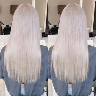 ロング カラー オフホワイトアンドなんば所属・福西 洋斗のヘアスタイル