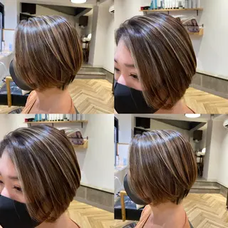 ショート カラー 艶カラー/韓国顔周り 🎀mamiのヘアスタイル