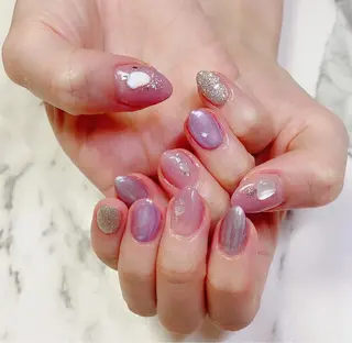 ロング カラー ネイル Q Free nailsのネイルデザイン