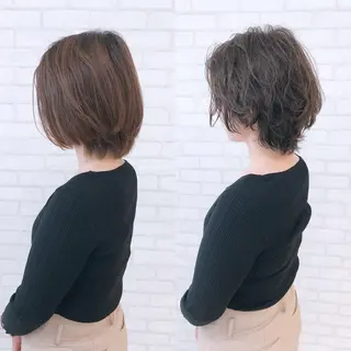 ミディアム カラー パーマ アビリタ 警固のヘアスタイル