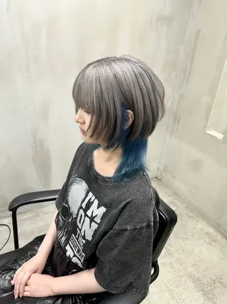 ショート カラー ヘアアレンジ S.BLOOM 川崎 翔哉のヘアスタイル