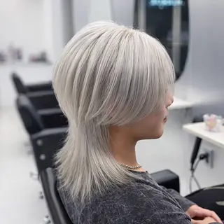 セミロング カラー メンズ ʜᴀʀᴜᴋᴀ♱メンズ ウルフ/ブリーチのヘアスタイル