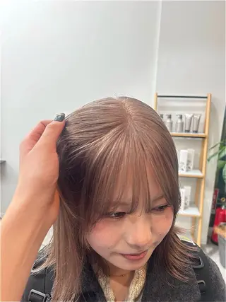ミディアム カラー IO【イオ】ブリーチ/ダブルカラー/髪質改善/ケアブリーチ/ハイトーン/長野市/長野駅所属・金澤 希空のヘアスタイル