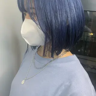 ミディアム ブリーチ/ウルフ ハッシュカット/石山のヘアスタイル