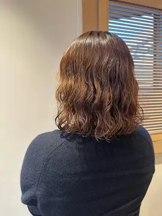 ミディアム パーマ 韓国風ﾊﾟｰﾏ❁﻿ fu-ka❁艶ｶﾗｰのヘアスタイル