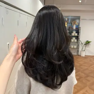 ロング カラー ヘアアレンジ キヨミ 韓国レイヤーカットのヘアスタイル