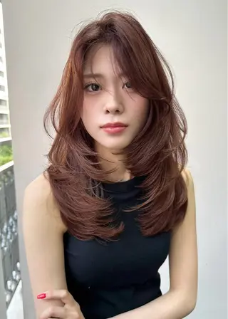 セミロング カラー 韓国ヘア✨美髪矯正✨ 渋谷 etoraのヘアスタイル