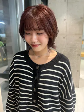 ショート カラー 吉沢遣人/レイヤー 艶カラー/パーマのヘアスタイル