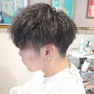 パーマ ショート メンズ iss所属・メンズ/パーマ特化 /波巻き/林洋平のヘアスタイル