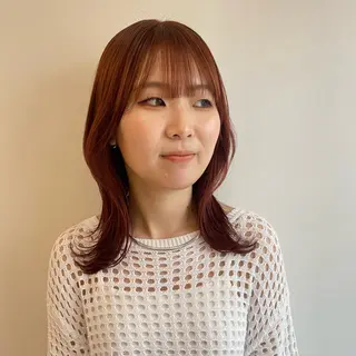セミロング カラー 田口 花葉のヘアスタイル