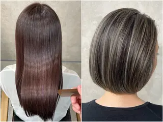 カラー パーマ 白髪ぼかし/美髪矯正 /宮崎陽平のヘアスタイル