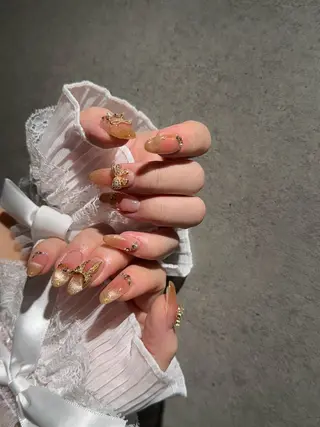 ネイル I-nailロング /ワンホン/キラキラのネイルデザイン