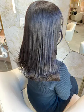 ミディアム カラー 店長/mao/ 前髪/顔周りカットのヘアスタイル