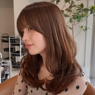 セミロング カラー ヘアアレンジ ✨レイヤーカット/透 名感カラー特化✨のヘアスタイル