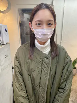 ミディアム カラー ヘアアレンジ 丸山渉/パーマ エフェクトブリーチのヘアスタイル