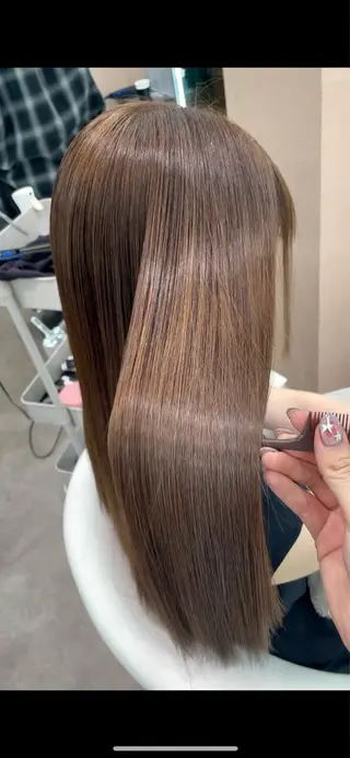 ロング 大宮🤍縮毛矯正 レイヤー🪽なるのヘアスタイル