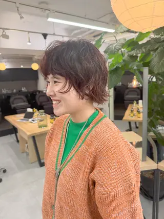 ショート パーマ レイヤーパーマ＊ 顔まわり似合わせのヘアスタイル