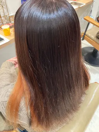 セミロング 艶カラー3850 まいのヘアスタイル