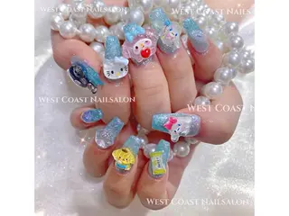 ネイル リボン、ガーリー パーツ放題専門店のネイルデザイン