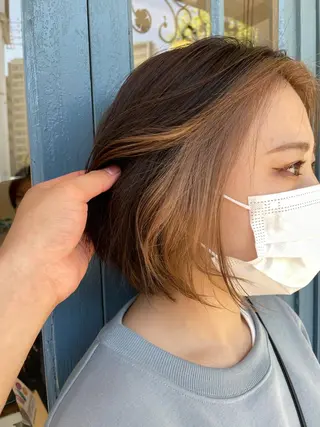 ショート ブリーチ毛矯正.髪質 改善.髪にドラマをのヘアスタイル