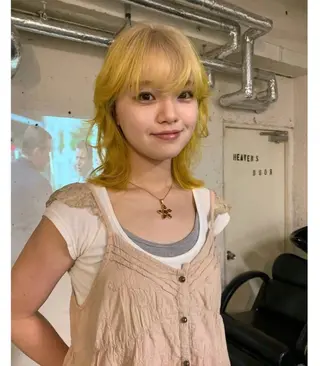 ミディアム カラー ハッシュカット/ MAYAのヘアスタイル