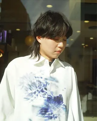 ミディアム パーマ 似合わせ レイヤー須川のヘアスタイル