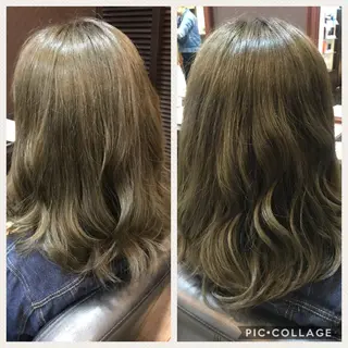 セミロング カラー 藤本 麻衣のヘアスタイル