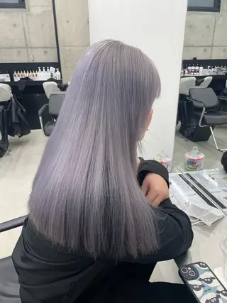 ロング LINOET名古屋所属・ダブルカラー🩶上村 純妃🩶名駅徒歩5分のヘアスタイル