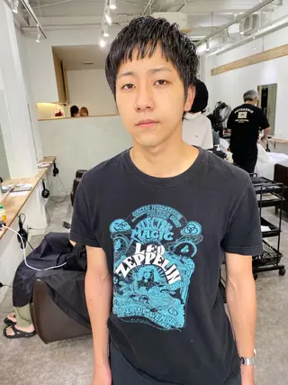 ショート メンズ 森貴裕/ベージュ/ パーマ/オリーブのヘアスタイル