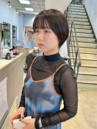 ショート カラー メンズパーマ/フェ ザーパーマ/古川晴輝のヘアスタイル