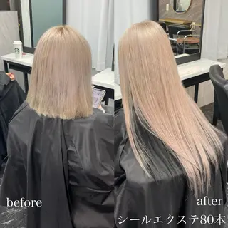 ロング カラー エクステ🩵ブリーチ 韓国ヘア🩵KAEのヘアスタイル