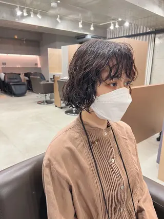 ショート パーマ ボブパーマコテ巻き風 パーマNo1深江秀平のヘアスタイル