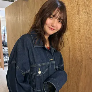 セミロング カラー 上田 恋菜のヘアスタイル