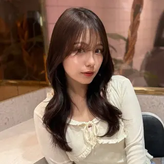 ロング カラー パーマ ヘアアレンジ メンズ キッズ 新宿/小顔レイヤー/ 顔まわり/西慶太朗のヘアスタイル