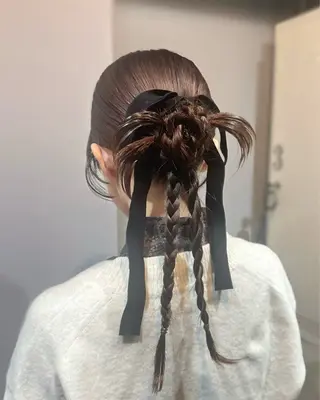 セミロング ヘアアレンジ 縮毛矯正+モテカラー 🎀✨MIHOのヘアスタイル