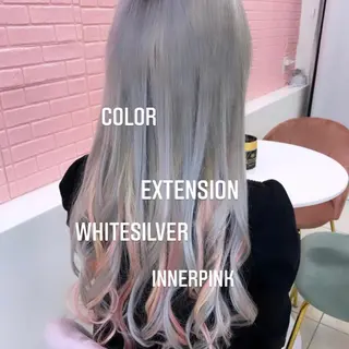 ロング カラー エクステ🩵ブリーチ 韓国ヘア🩵KAEのヘアスタイル