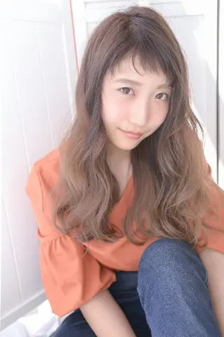 ミディアム セミロング ロング カラー belta 姫路山吹 カラーモデル募集のヘアスタイル