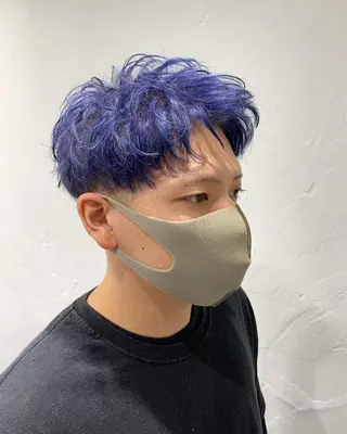 ショート カラー メンズ 中性ウルフカット ケアブリーチ/ケイトのヘアスタイル