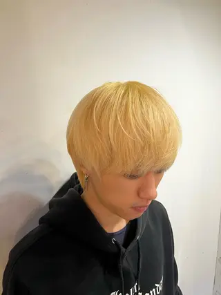 カラー メンズ ダブルカラー寒色系 ボリューム改善ハヤトのヘアスタイル