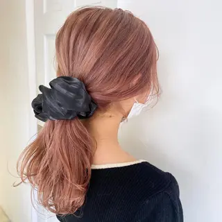 ミディアム カラー ヘアアレンジ レイヤー×グレージュ /ピンク🩷mioのヘアスタイル